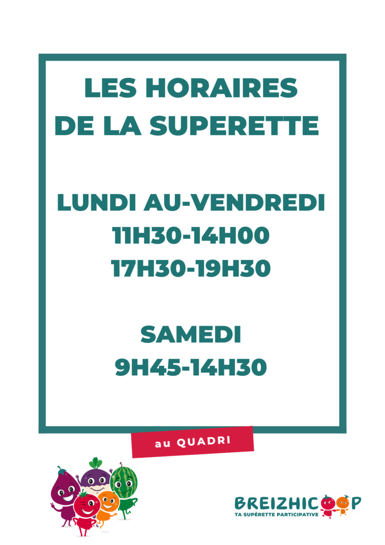 Nouveaux Horaires au QUADRI